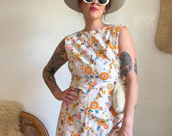 1960s Floral Mini Dress: Vintage Mod Go-Go Party Outfit