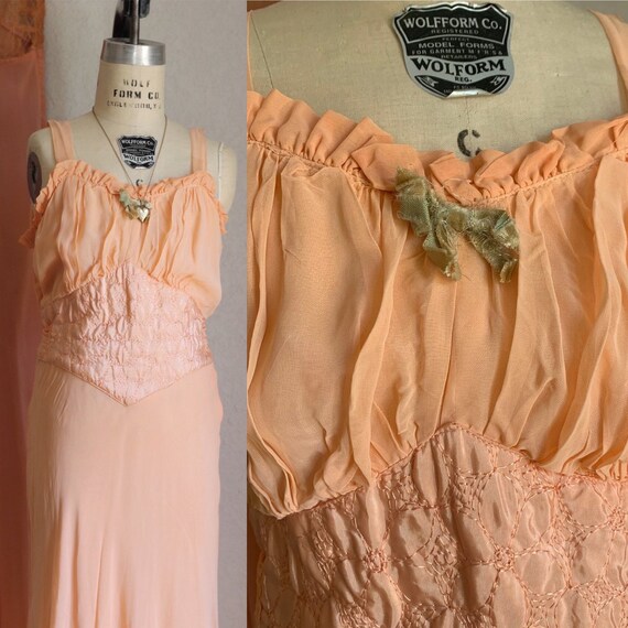 vintage 1930s 40s bias cut slip dress / vintage 30
