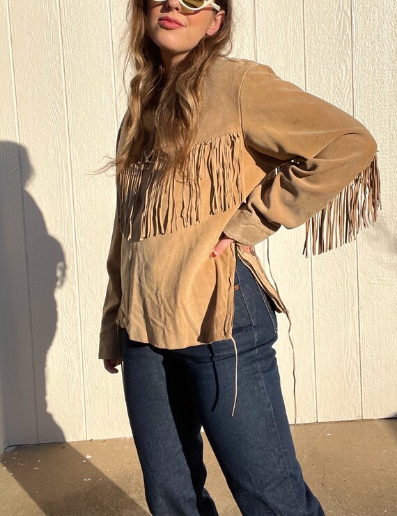 Vintage fringe jacket / 70s fringe blouse / vinta… - image 3