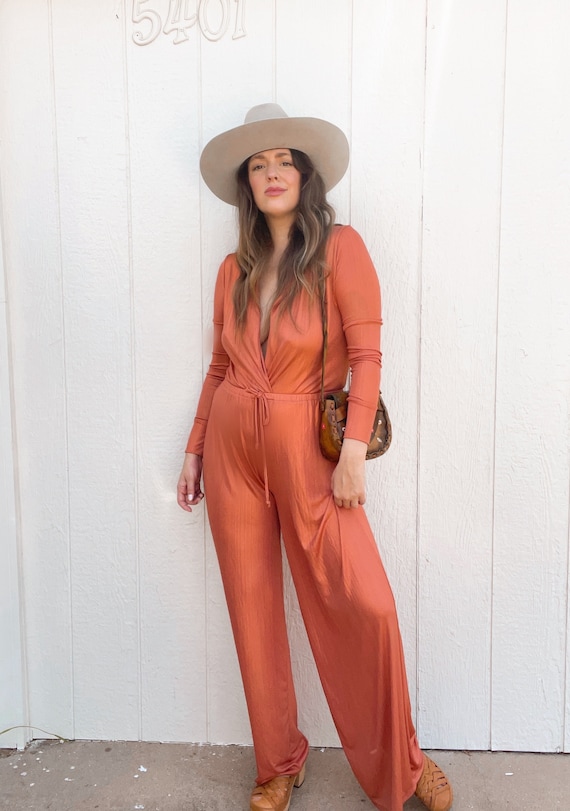 vintage jumpsuit / vintage metallic jumpsuit / met