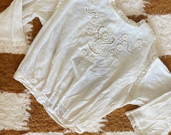 Edwardian lace blouse / Antique lace blouse / edwardian blouse / white edwardian antique top