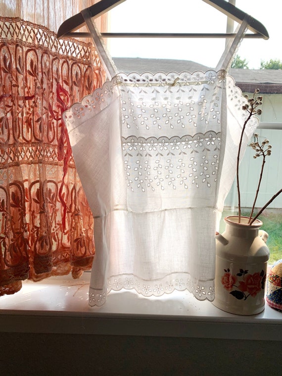 vintage eyelet cami blouse / vintage antique blous