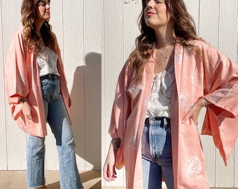 Vintage silk kimono / Vintage silk brocade kimono / Vintage silk Haori / Vintage kimono / Vintage haori