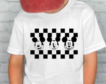 Classic Checker Winking Mickey Mouse Shirt, Mickey Kids Shirt, Youth Disney Shirt, Boy's Disney Shirt, Brother Sister Kids Disney Shirt