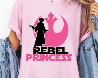 Rebel Princess COMFORT COLORS Shirt, Princess Leia Shirt, Oversized Disney Shirt, Hollywood Studios Shirt, Disney World