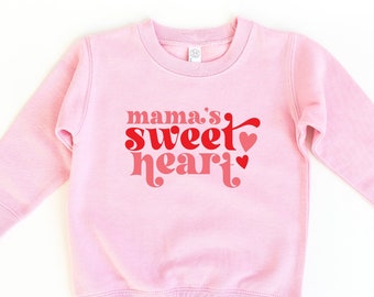 Mama's Sweetheart Toddler Sweatshirt, Valentine's Day Toddler Sweatshirt, Pink Valentine's Day Toddler Sweater, Toddler Valentines Day Shirt
