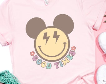 Good Times Happy Face Retro Disney Shirt, Smile Face Disney Shirt, Retro Disney Shirt, Disneyland Shirt, Disney Shirt, Disney World Shirt