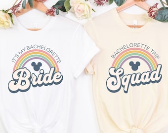 Retro Disney Bride Squad Shirts, Disney World Bachelorette Shirt, Disneyland Bachelorette Shirt, Magic Kingdom Bachelorette Shirt, Bridal