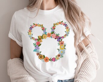 Cute Floral Mickey Mouse Flower Head Shirt, Flower And Garden Epcot Shirt, Disney World Shirt, Epcot Shirt, Magic Kingdom Shirt