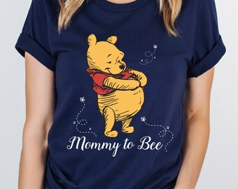 Mommy To Bee Shirt, Winnie The Pooh Pregnancy Announcement Shirt, Expecting Mom Shirt, Baby Shower Gift, Cute Mama Baby Shower Gift