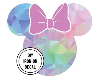 Geometrical Epcot Minnie Transfer Iron On Decal, DIY Disney World Transfer, Disney Shirt Decal, Disney Transfer, For Dark Fabric Too