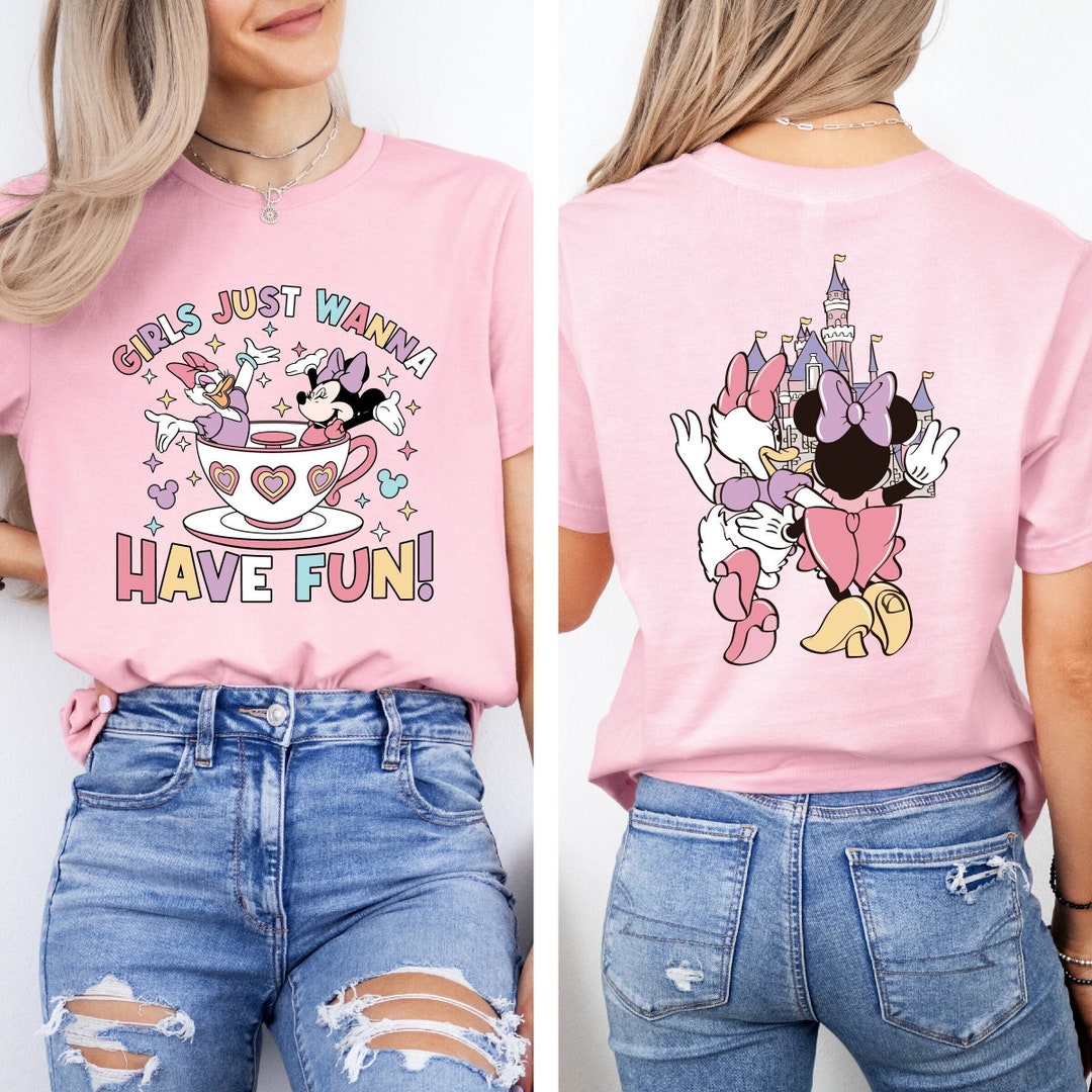 Minnie Mouse Daisy Duck Front and Back Print Shirt, Girls Just
