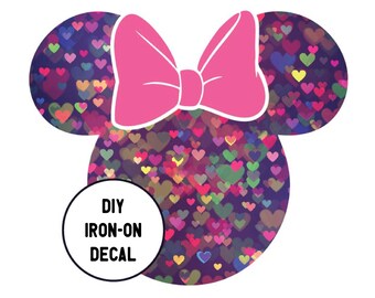 Bokeh Minnie Iron On Decal, DIY Transfer, Disney World Transfer, Disney Shirt Decal, Disney Transfer, Minnie Transfer, For Dark Fabric Too
