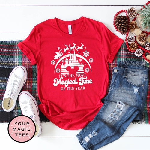 Disney Christmas Shirt Most Magical Time Shirt Disneyland Etsy