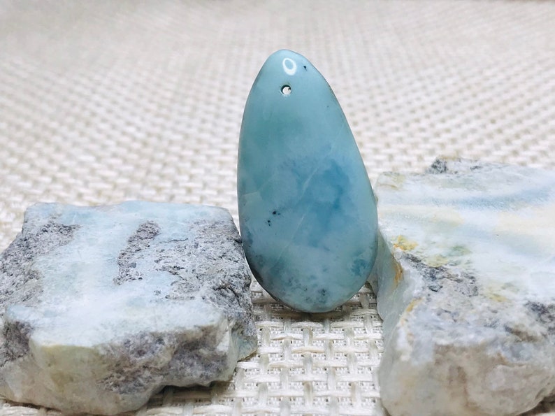 Larimar cabochons hole drilled set