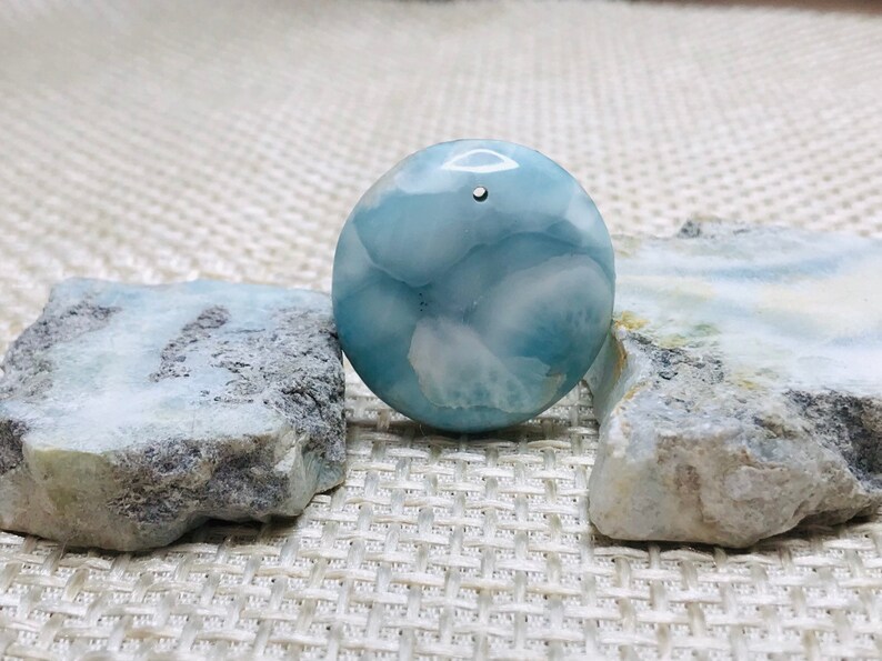Larimar cabochons hole drilled set