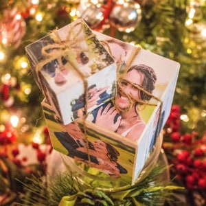 personalised wooden photo cube