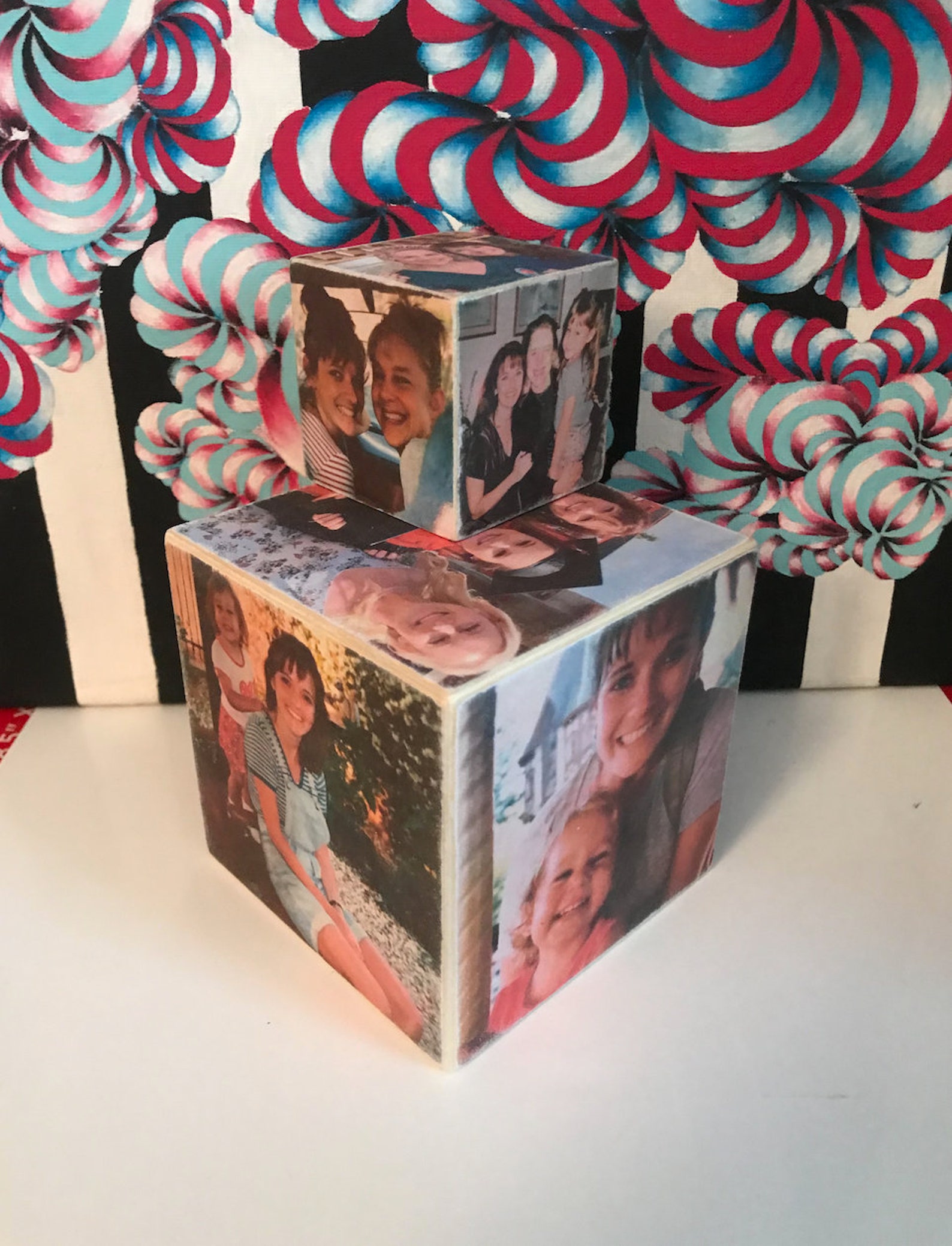 personalised wooden photo cube
