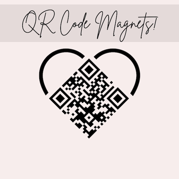 QR Code Magnets, Heart-Shaped Flexible Magnets to Display Your Custom QR Code!, QR Code Magnets in Multiple Sizes