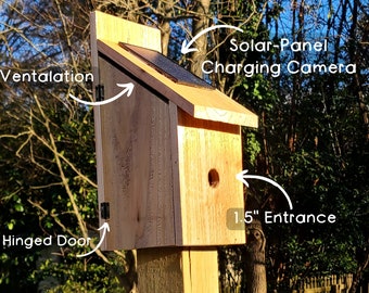 Solar Powered Birdhouse Live Streaming Camera, Smart Bird House