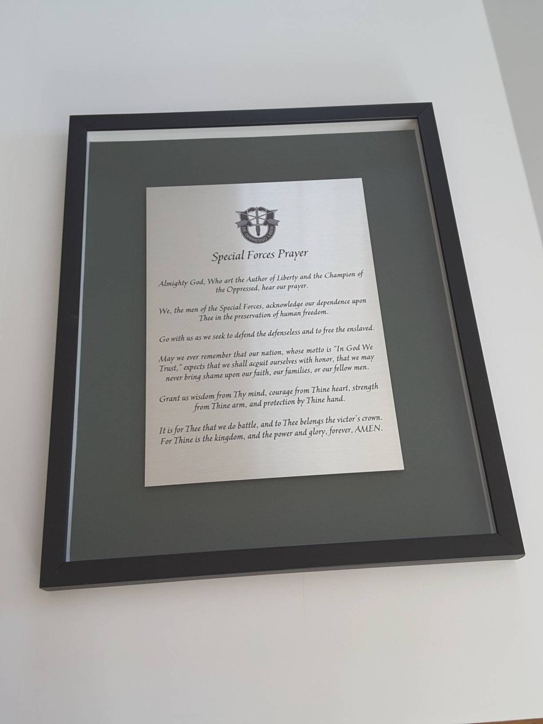Special Forces Prayer Printed on Brushed Aluminum Matted and Etsy