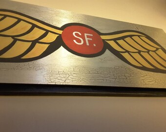 Large WWII Jedburgh wings on Brushed Aluminum plaque