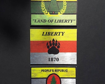 Small Pineland Flag prints on Brushed Aluminum