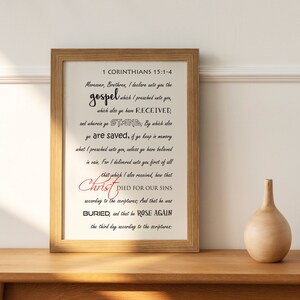 Our Gospel 1 Corinthians 15 Printable JPG, PNG / Christian Typography Art, Jesus, KJV Bible Scripture / Instant Download Digital Prints
