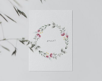 Danke Postkarte | Aquarell | Wildblumen | Dankeskarte | A6 | Kunstdruck