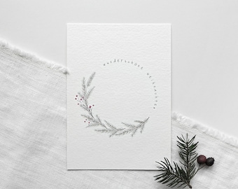 Postkarte Wunderschöne Weihnachten  | A6 | Weihnachtskarte | handgemalt | gedruckt auf hochwertiges Aquarellpapier