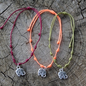 Elefantenarmband, 7-Knoten-Armband, Schutzarmband, Freundschaftsarmband, Glücksarmband, Sommerarmband, Tierarmband,