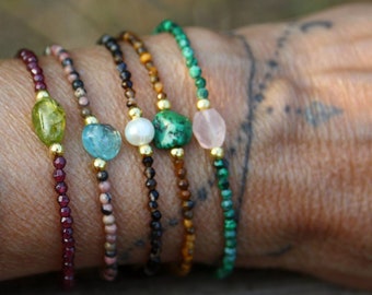 Mineraly bracelet, natural stone bracelet, sterling silver bracelet, boho bracelet, summer bracelet, minimal bracelet, delicate bracelet