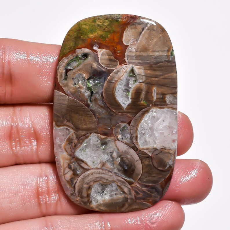 Natural Mushroom Jasper Cushion Cabochon Gemstone 54x35x5mm 86Cts Mushroom Jasper Hand Polished Cabochon Loose Gemstone For Jewelry Z-3344