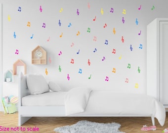 Music Notes Wall Stickers Vinyl any colour  (32 Pieces), Ideal for art, School Bags & Folder's, Pencil Case's, Phone Cover's, Car Bumper's