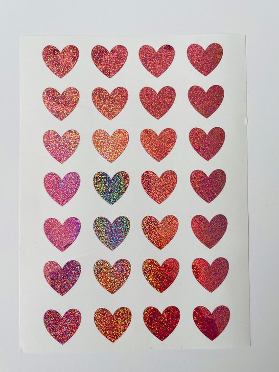 Glitter Sparkle Heart Stickers, Ideal for Pencil Cases, Journals,  Scrapbooking, Envelope Decorations,free Postage 