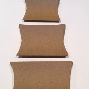 Pillow Boxes Kraft Card 12 cm/10 cm/8 cm  Ideal for Jewllery , Favours or Gifts