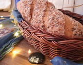 Wicker basket Straw bread box Oval bread basket Storage basket Fruit basket Desk organizer Table decor Serving plate for bread