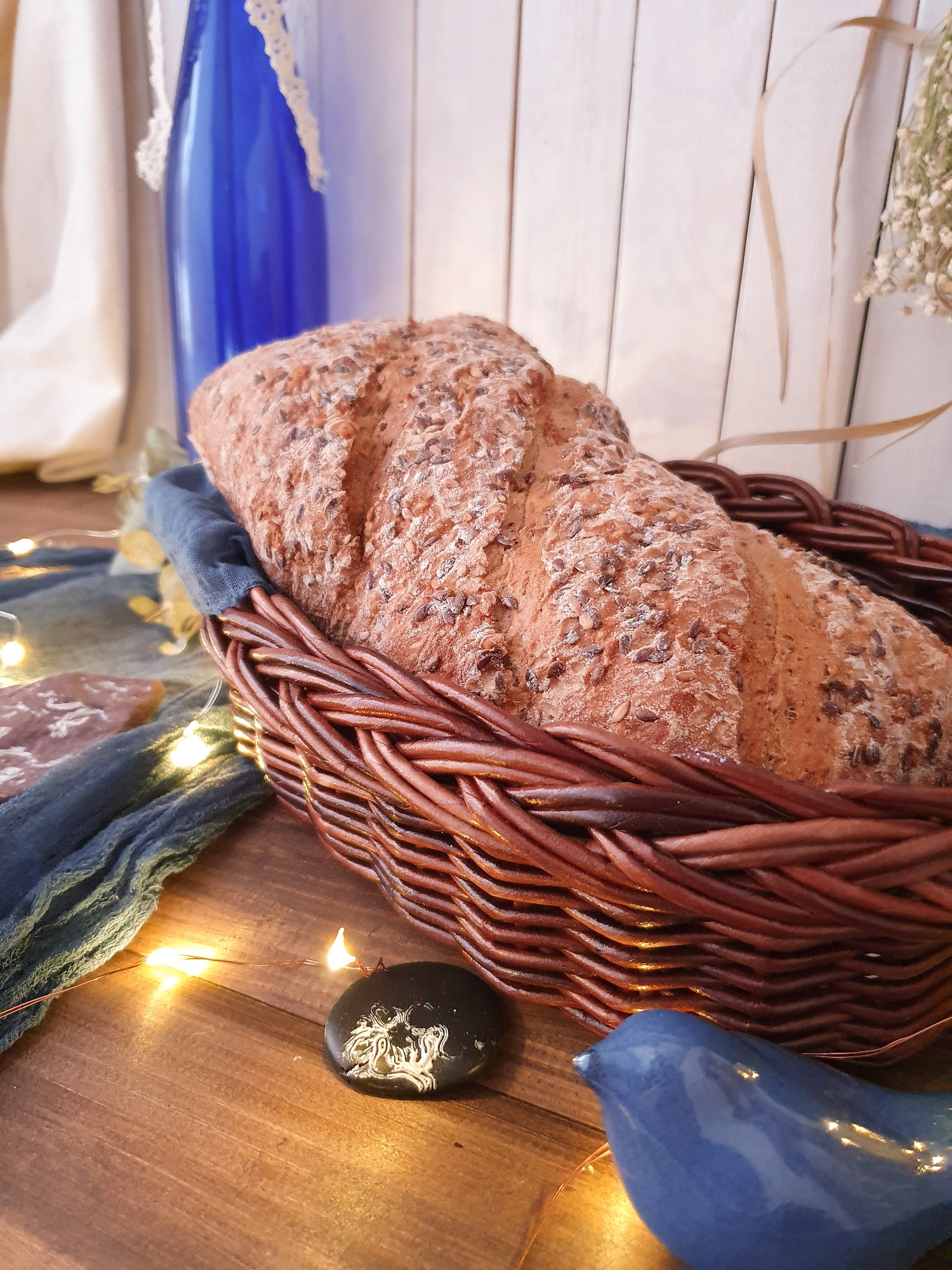 Wicker Basket Straw Bread Box Oval Bread Basket Storage Basket Etsy