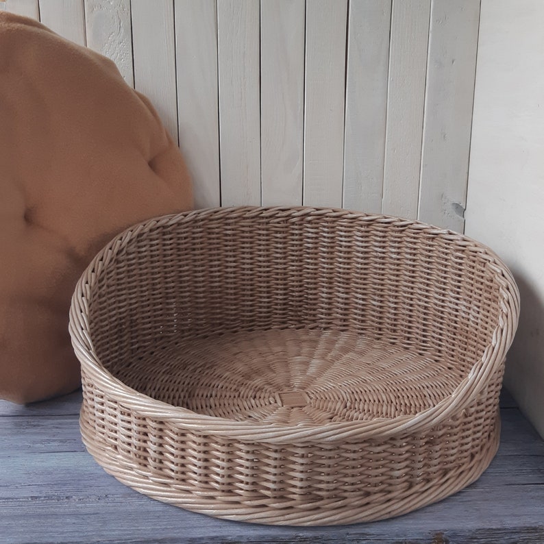 Wicker dog bed Modern pet bed with mat Personalized small dog Etsy