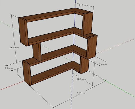 Medium Size Corner Shelf Unit Wooden Shelves Kitchen Shelf Etsy