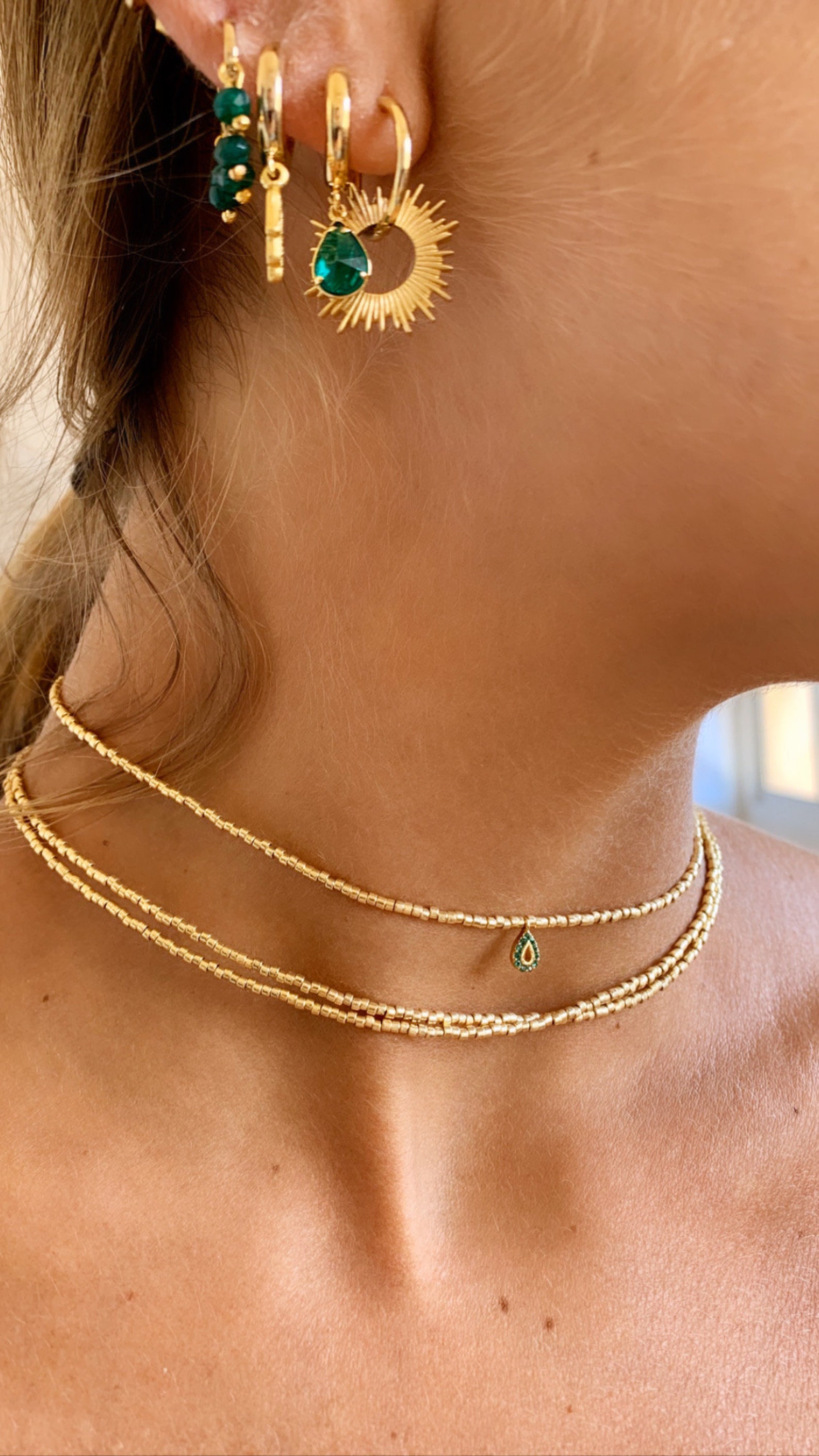 2 Chaînes De Ventre Bohème En Perles Dorées - Bijou De Corps Ajustable - Pour Plage, Festival, Soirée