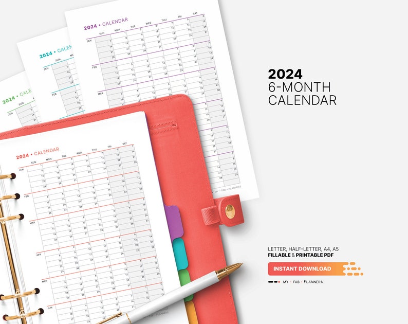 2024-6-month-calendar-printable-family-important-dates-etsy