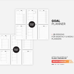 Goal Planner, Long Term Life Vision Board, Yearly, Quarterly, Monthly ...