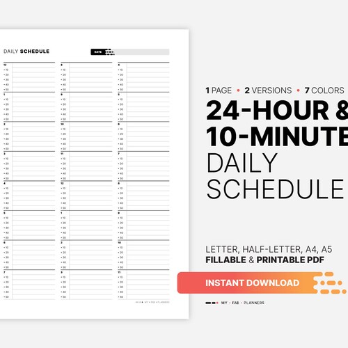 15 Minute Planner Sheet Daily Appointment Schedule &amp; Time - Etsy