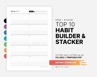 Habit Tracker Printable Habit Tracker Digital Yearly - Etsy