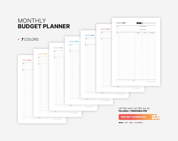Modèle De Planificateur De Budget Mensuel Et Hebdomadaire Concept De  Planification