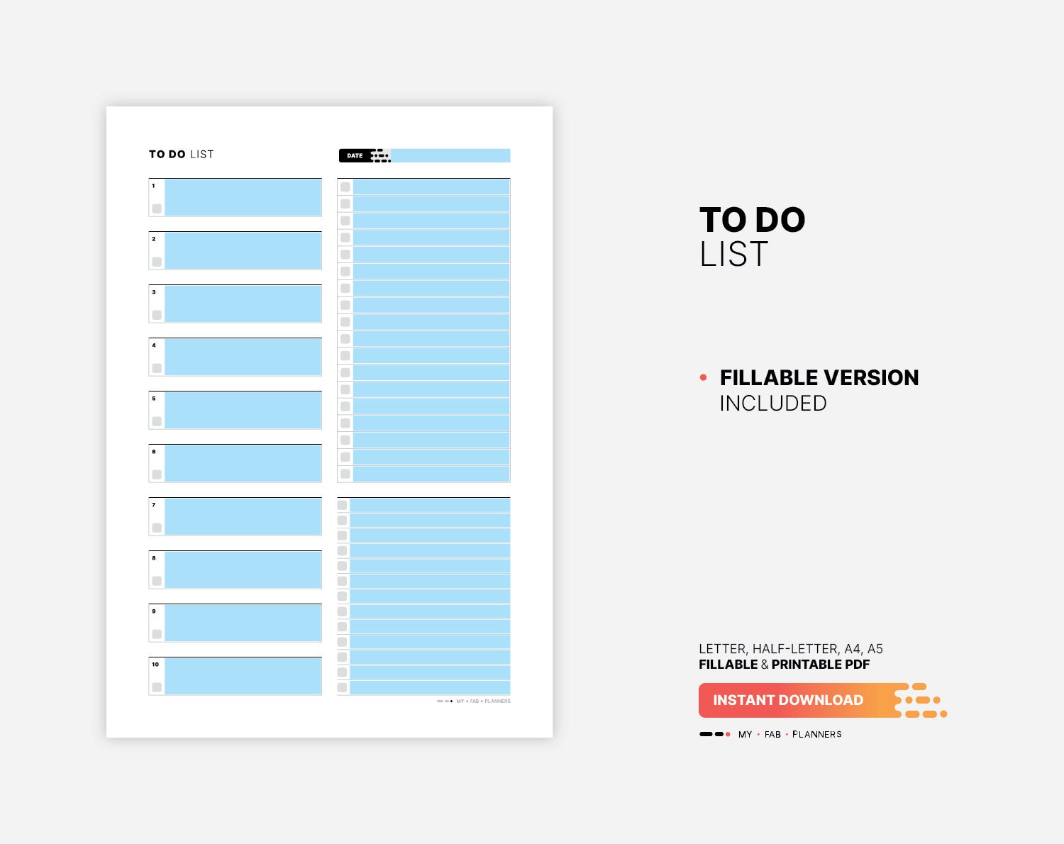Things to Do List, Printable Priority Planner, Fillable Task Checklist ...