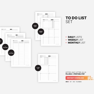 Things to Do List Template, Printable Daily, Weekly, Monthly, Quarterly ...