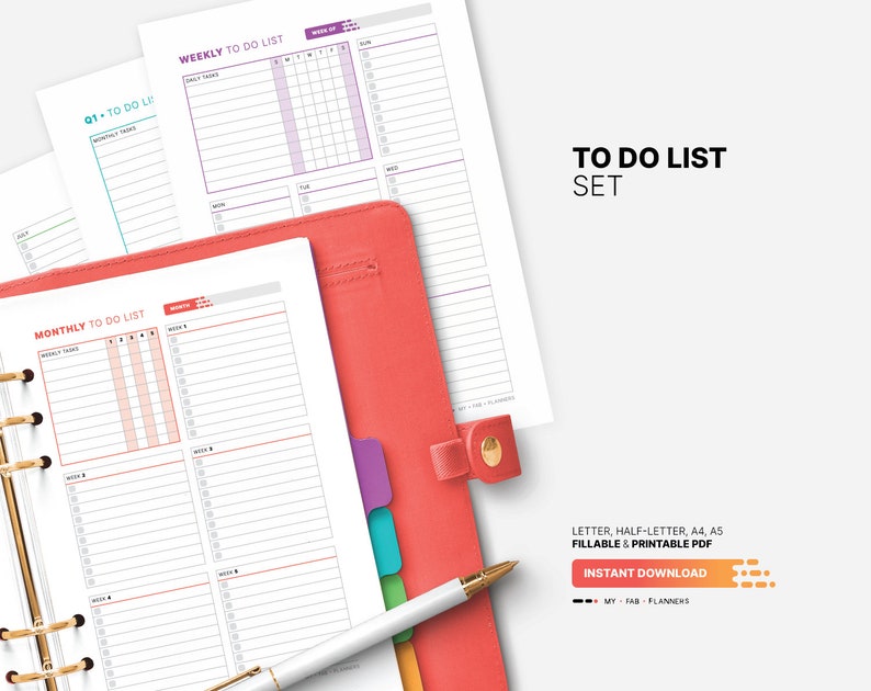 Things to Do List Template, Printable Daily, Weekly, Monthly, Quarterly ...