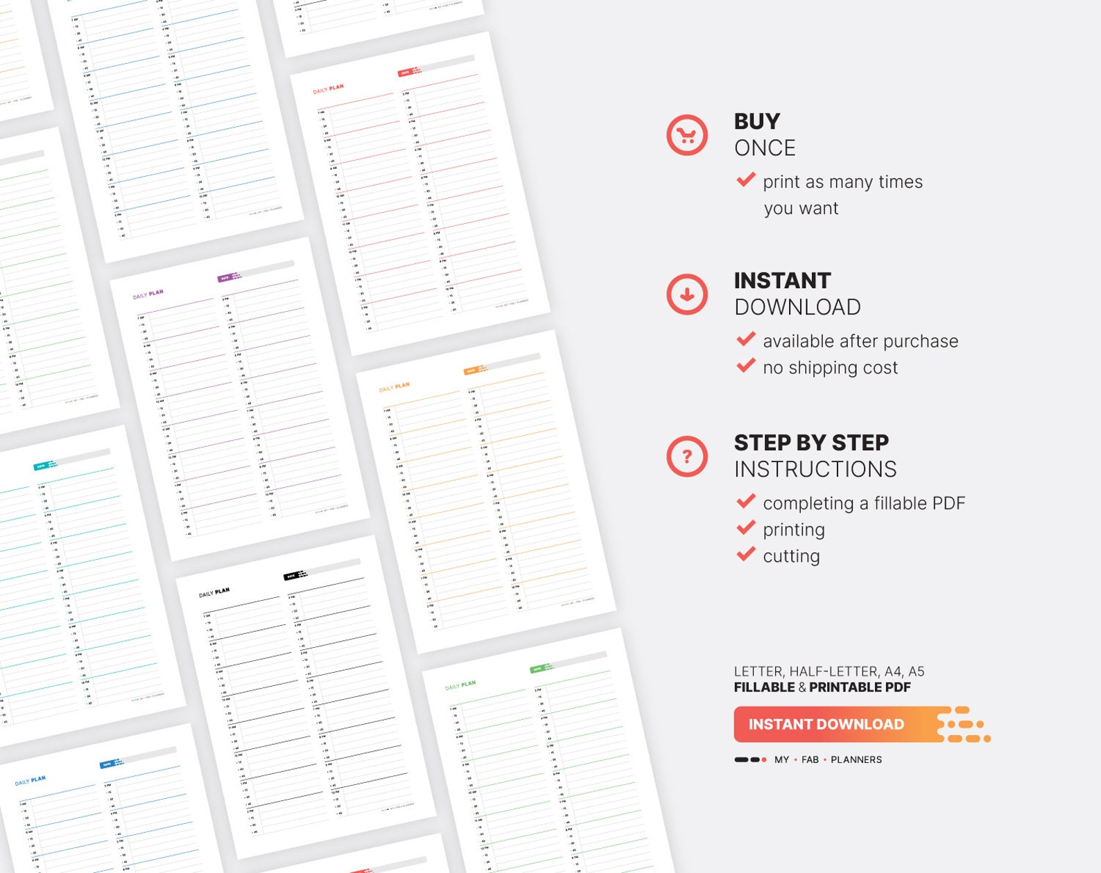 15 Minute Planner Sheet Daily Appointment Schedule &amp; Time - Etsy